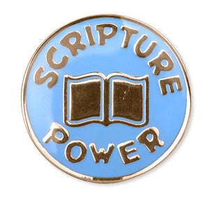 Scripture power Round Tie Tack Gold