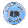 Scripture Power Round Tie Tack Silver