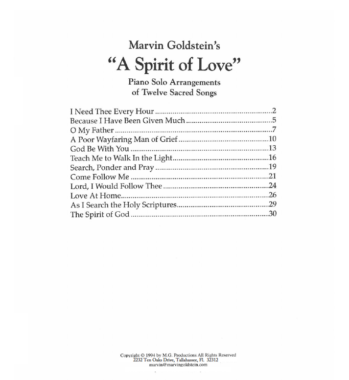 A Spirit of Love - Marvin Goldstein Album