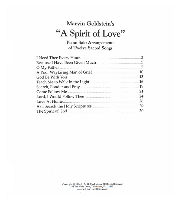 A Spirit of Love - Marvin Goldstein Album